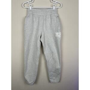 Alexander Wang Size Small Gray Puff Logo High Waist Terry Lose Fit Sweatpant